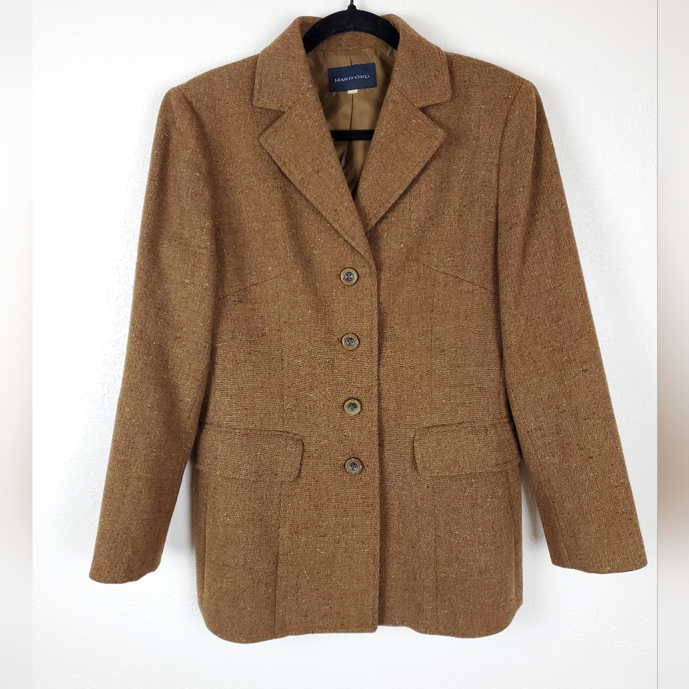 Hartford Vintage Brown Multicolor Fleck Blazer Size 8